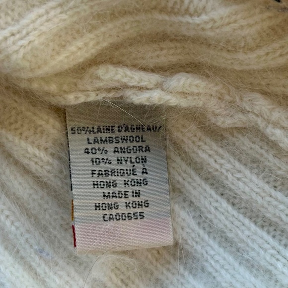 RW& Co Cream Turtleneck Sweater with Beaded Snowflake and Fuzzy Texture Size L - Picture 6 of 7